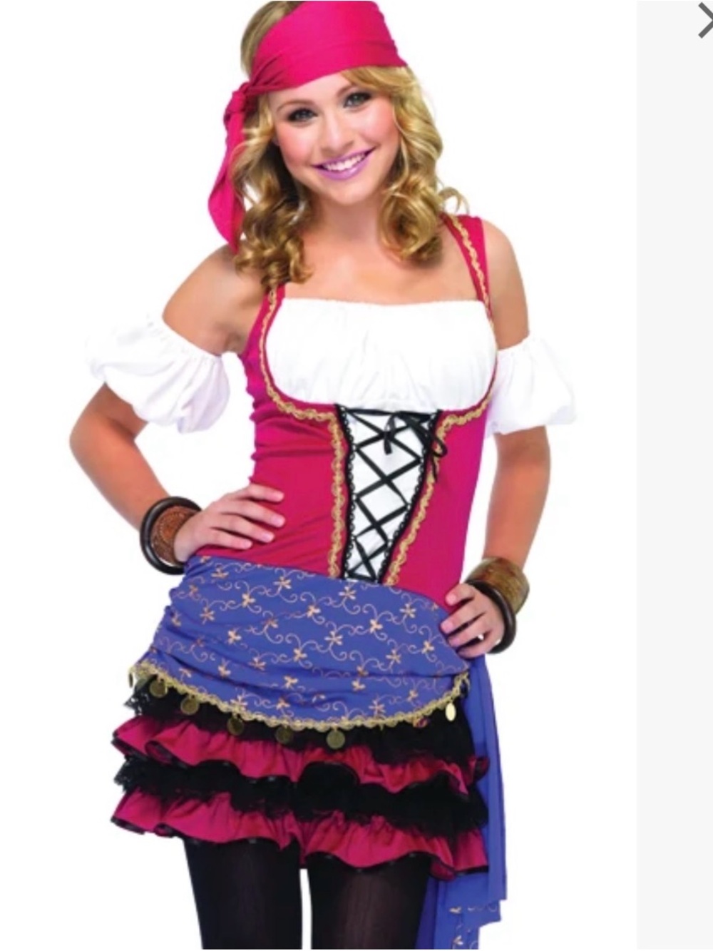 Leg Avenue Fuchsia Pirate Costume with Blue Sash